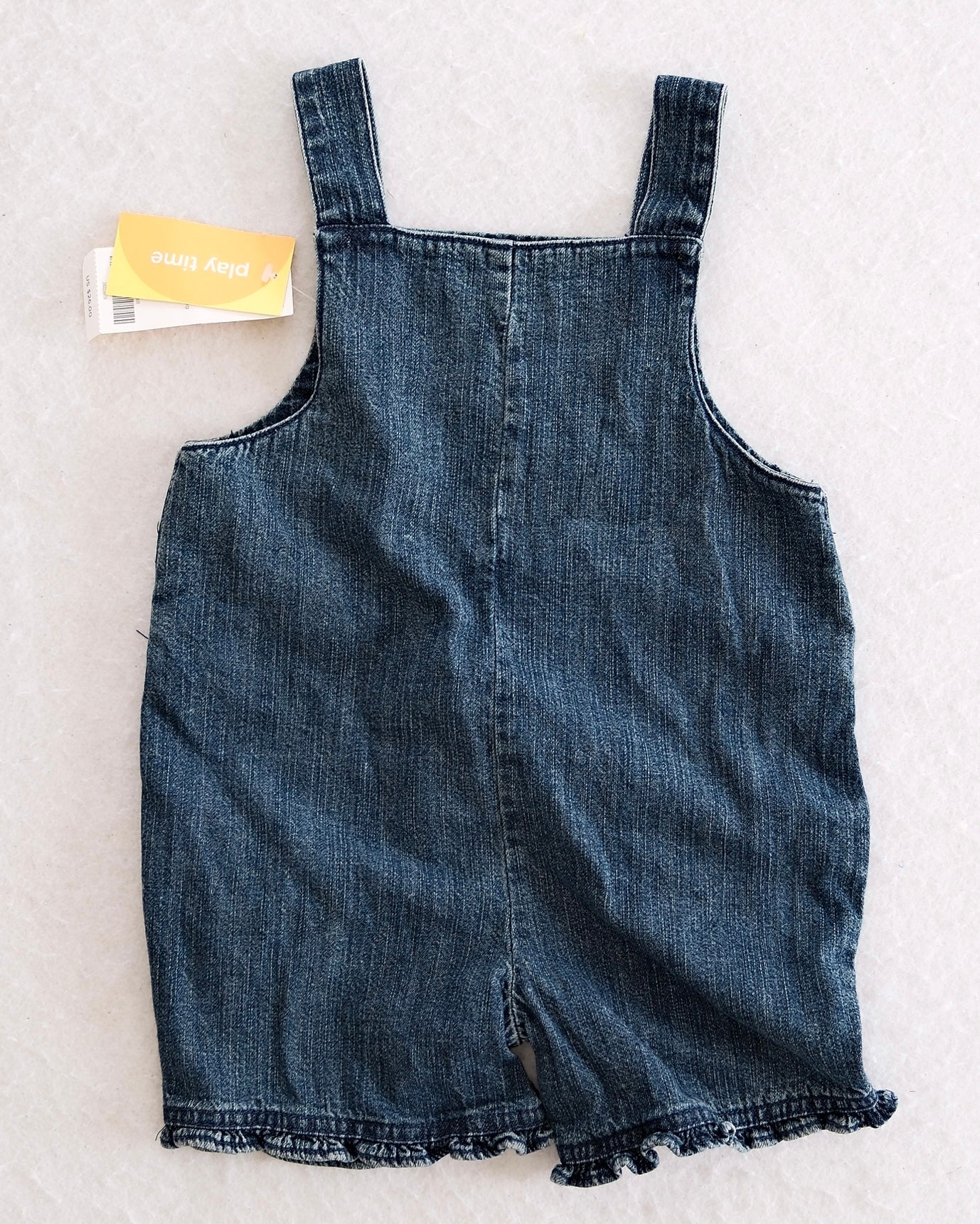 Vintage Gymboree NWT Jungle Parade Leopard Appliqué Denim Overall Shorts: 12-18 Months - Yellow Clover Vintage Kids Clothes