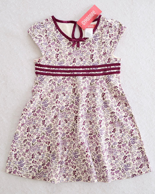 Gymboree NWT Romantic Garden Purple Ditsy Floral Empire Dress: Size 4 - Yellow Clover Vintage Kids Clothes