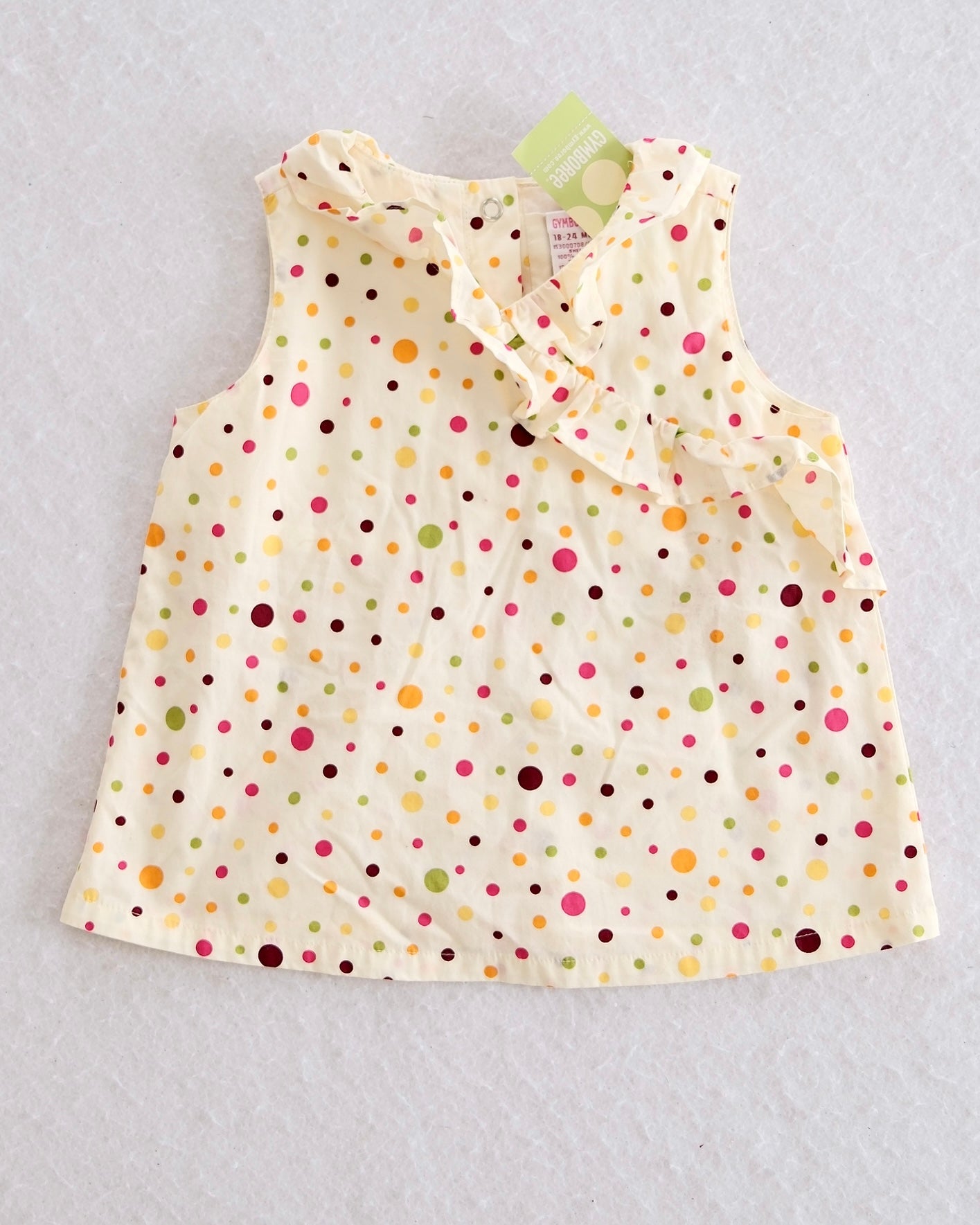 Vintage Gymboree NWT Copa Cabana Polka Dot Tank & Maracas Ruffle Pants Set: 18-24 Months - Yellow Clover Vintage Kids Clothes