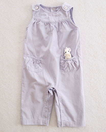 Y2K Gymboree Petite Mademoiselle Lavender Mouse Pocket Romper: 12-18 Months - Yellow Clover Vintage Kids Clothes