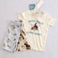Y2K Gymboree NWT Home on the Range "Rusty Trails County Sheriff" Pajama Tee & Shorts Set: Size 4 - Yellow Clover Vintage Kids Clothes