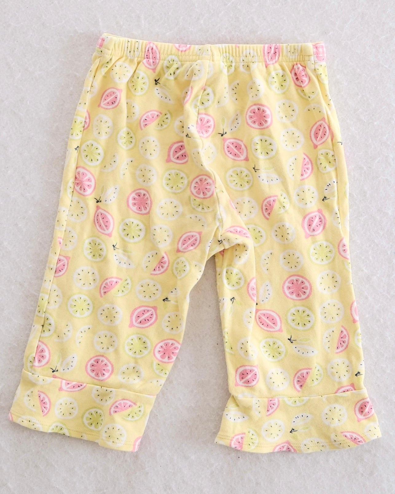 Vintage Gymboree Lemony Fresh Citrus Slice Print Ruffle Capri Pants: 2T - Yellow Clover Vintage Kids Clothes