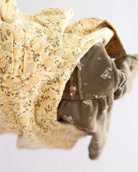 2006 Vintage Gymboree Yellow & Olive Floral Dress Bundle, size 3