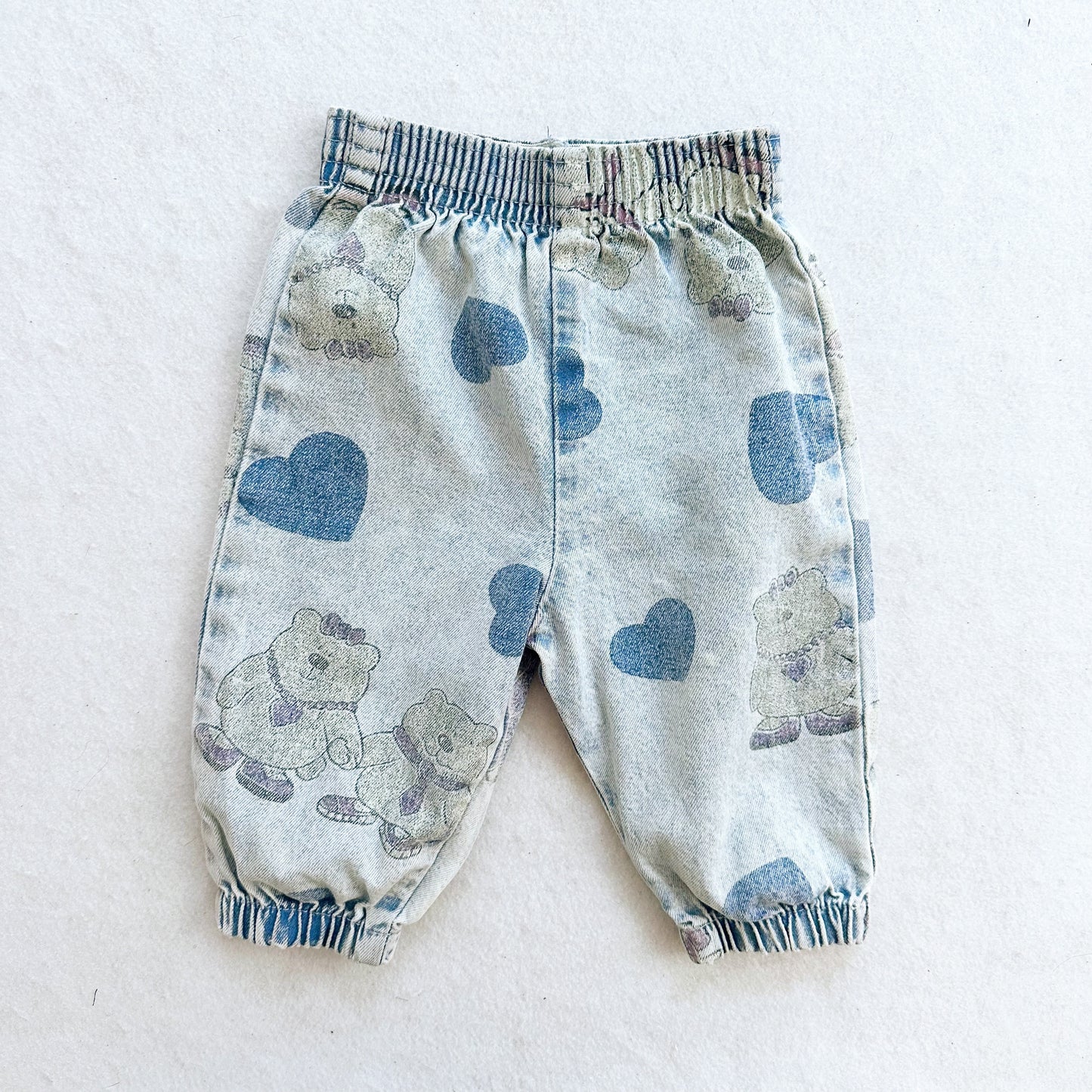Vintage Kuzzins Teddy Bear Jogger Jeans: 6m? - Yellow Clover Vintage Kids Clothes