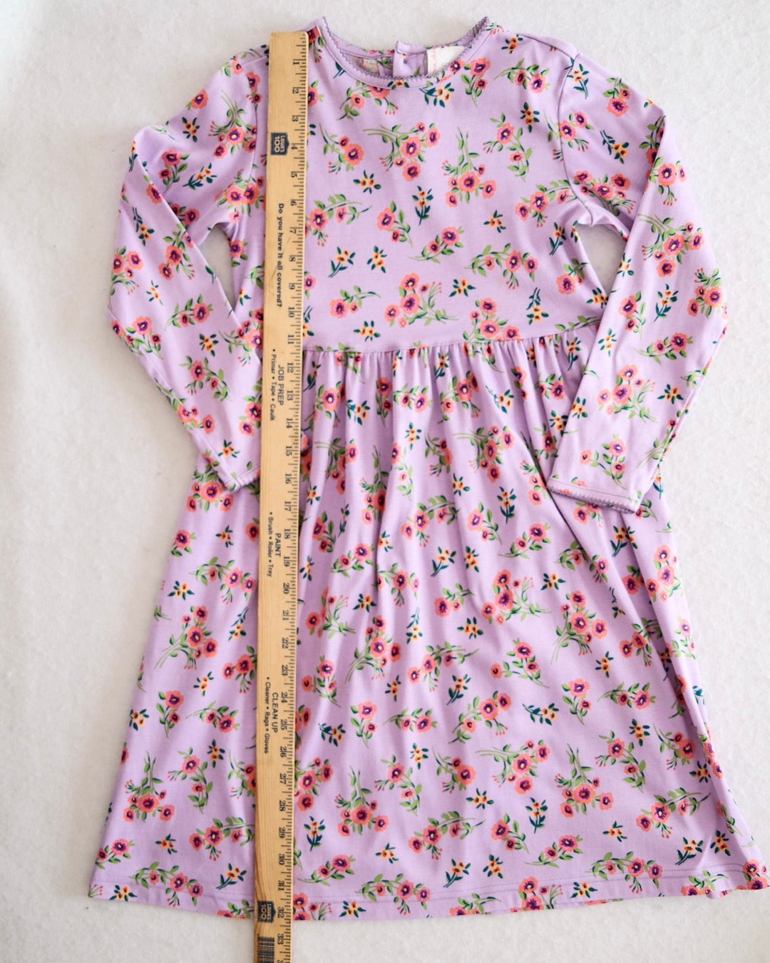 Vintage Hanna Andersson Purple Floral Long Sleeve Dress: 8y - Yellow Clover Vintage Kids Clothes