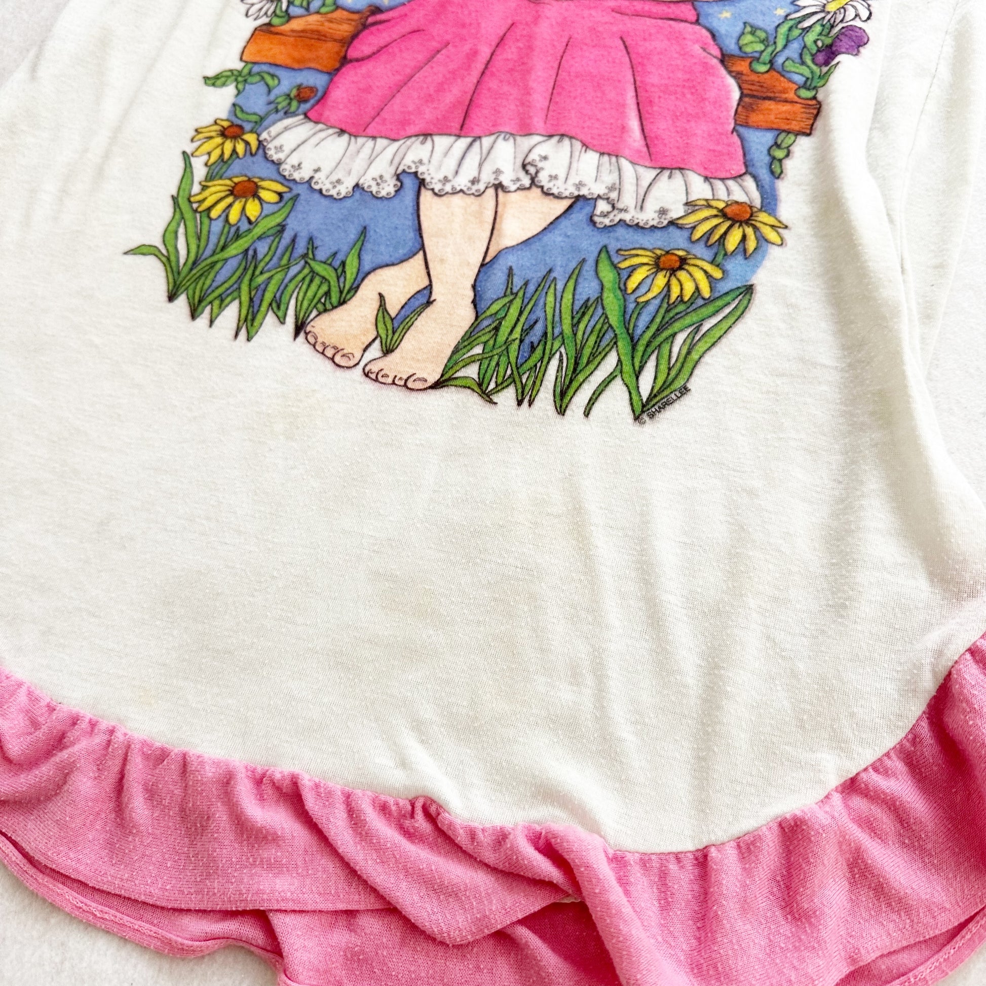 Vintage Flower Swing Girl Nightgown: 7/8y? - Yellow Clover Vintage Kids Clothes