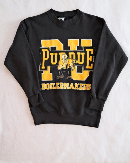 Vintage Purdue Univeristy Boilermakers Graphic Sweatshirt: 12y - Yellow Clover Vintage Kids Clothes