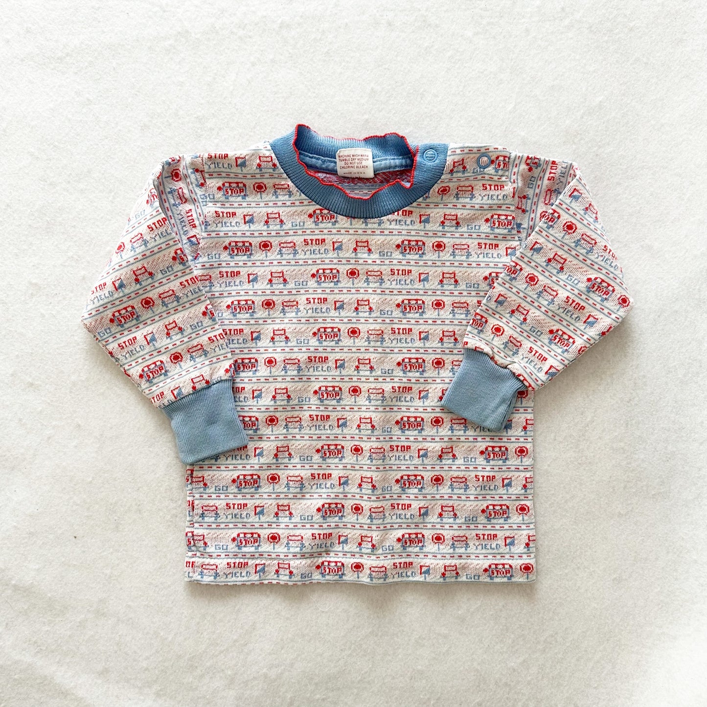 Vintage Buster Brown Traffic Signs Homespun Tee: 12/18m? - Yellow Clover Vintage Kids Clothes