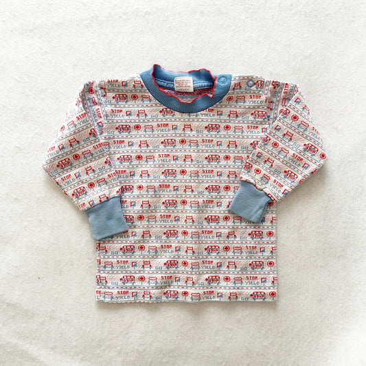 Vintage Buster Brown Traffic Signs Homespun Tee: 12/18m? - Yellow Clover Vintage Kids Clothes