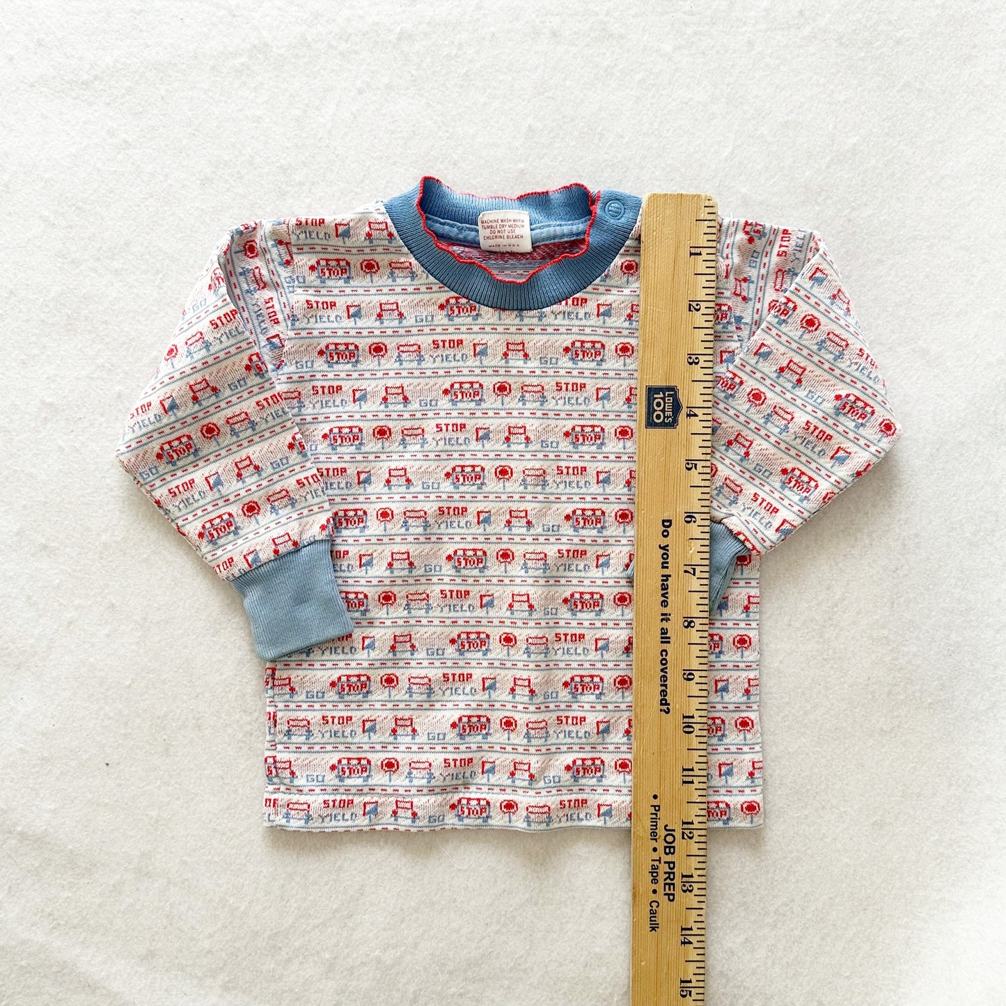 Vintage Buster Brown Traffic Signs Homespun Tee: 12/18m? - Yellow Clover Vintage Kids Clothes