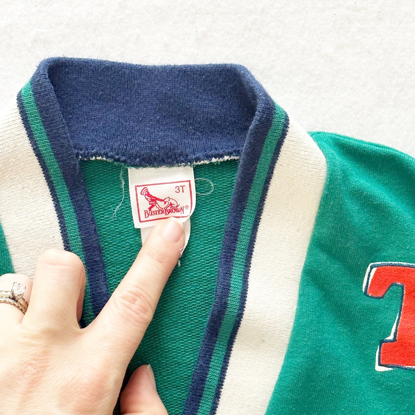 Vintage Buster Brown T Is For Train Sweatshirt Cardigan: 3T - Yellow Clover Vintage Kids Clothes