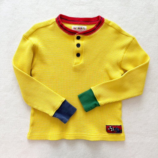 Vintage Gymboree Color Block Thermal Top: 6y? - Yellow Clover Vintage Kids Clothes