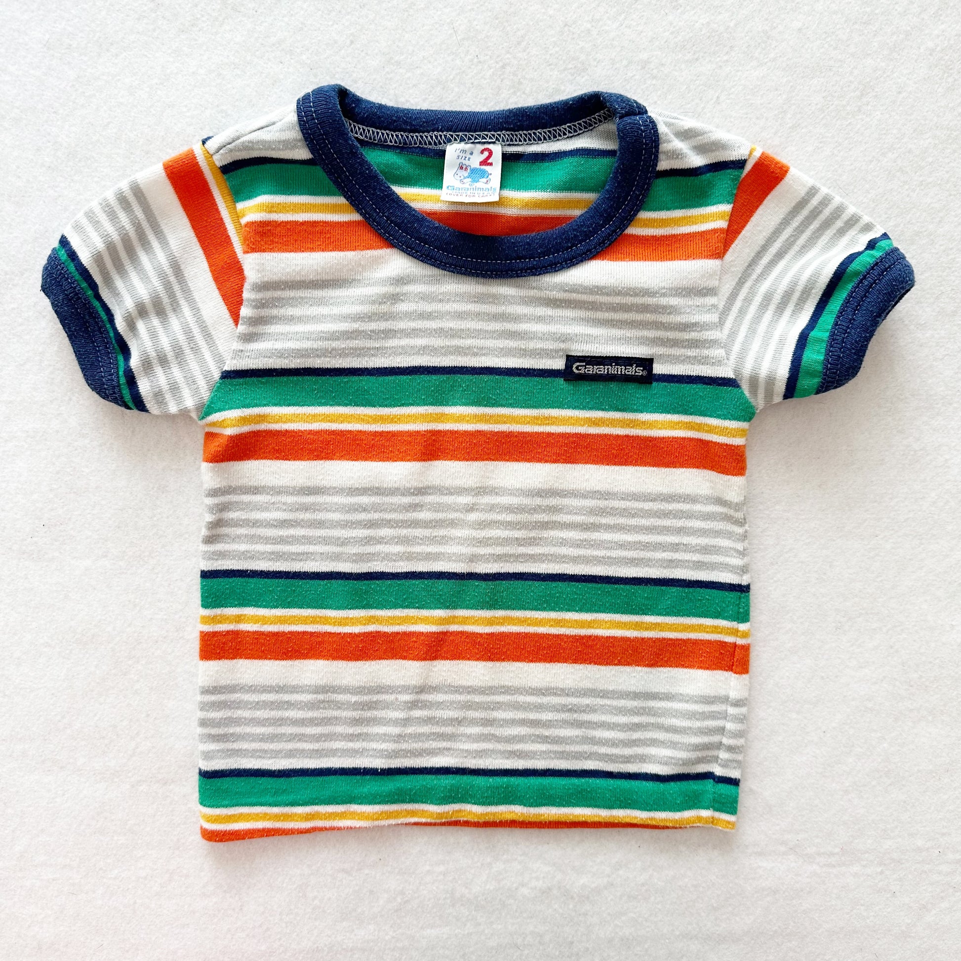 Vintage Garanimals Striped Ringer Tee: 18/24m? - Yellow Clover Vintage Kids Clothes