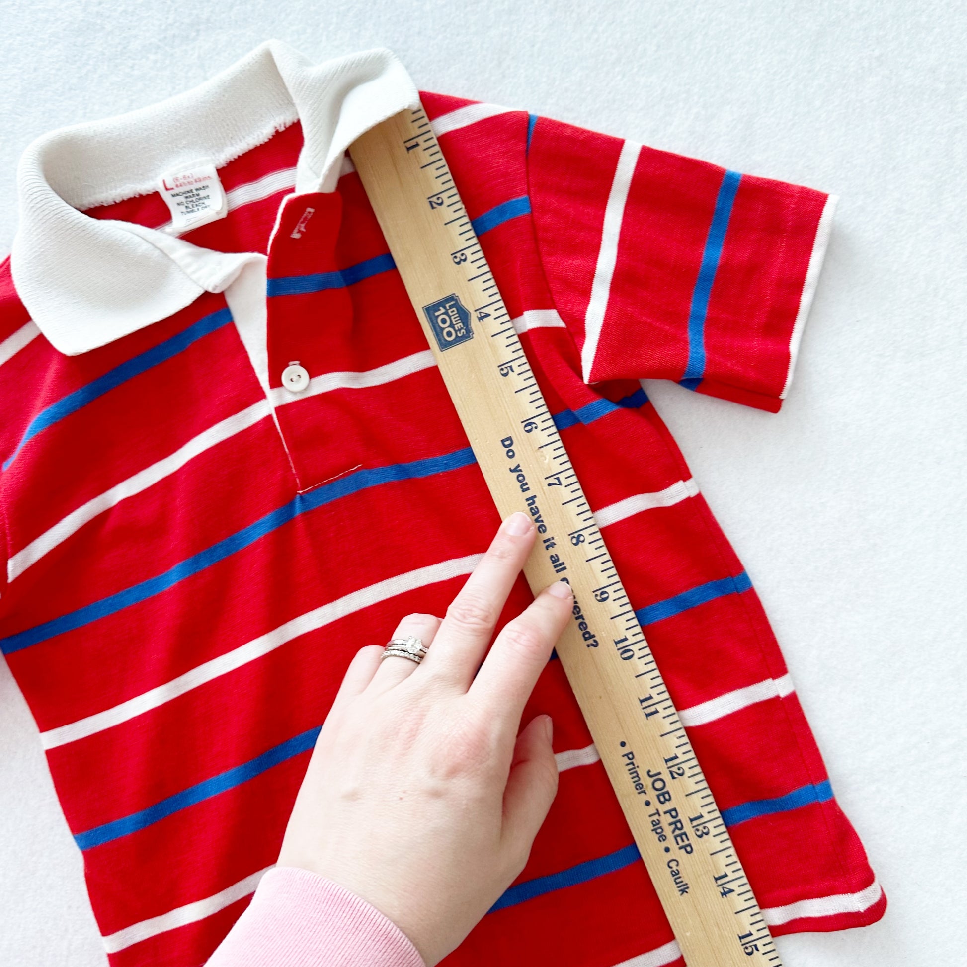 Vintage Sears Red Striped Polo Shirt: 4/5T? - Yellow Clover Vintage Kids Clothes