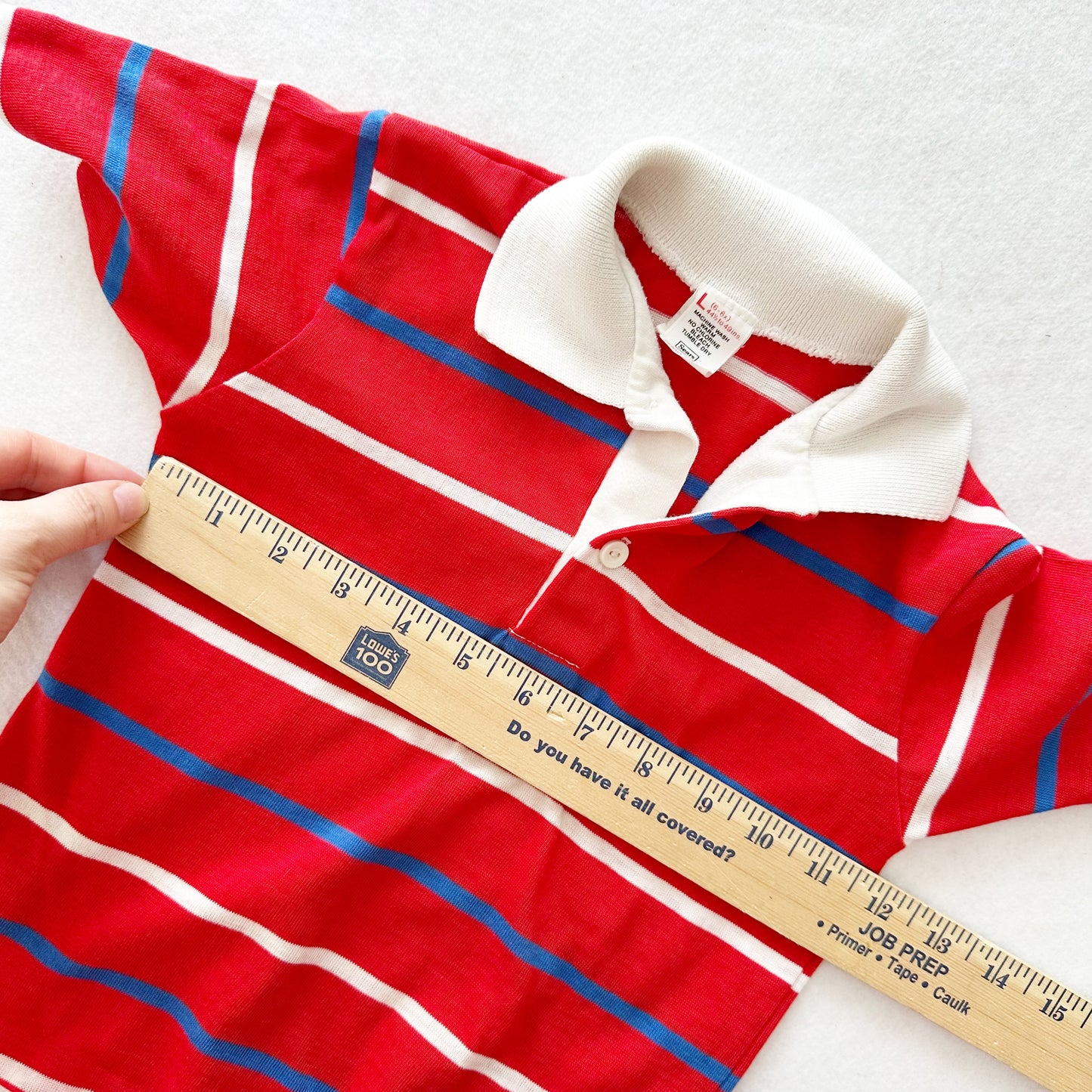 Vintage Sears Red Striped Polo Shirt: 4/5T? - Yellow Clover Vintage Kids Clothes