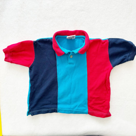 Vintage Shades Colorblock Polo Shirt: 3/4T? - Yellow Clover Vintage Kids Clothes