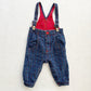 Vintage OshKosh XO Denim Woven Suspender Pants: 12m?