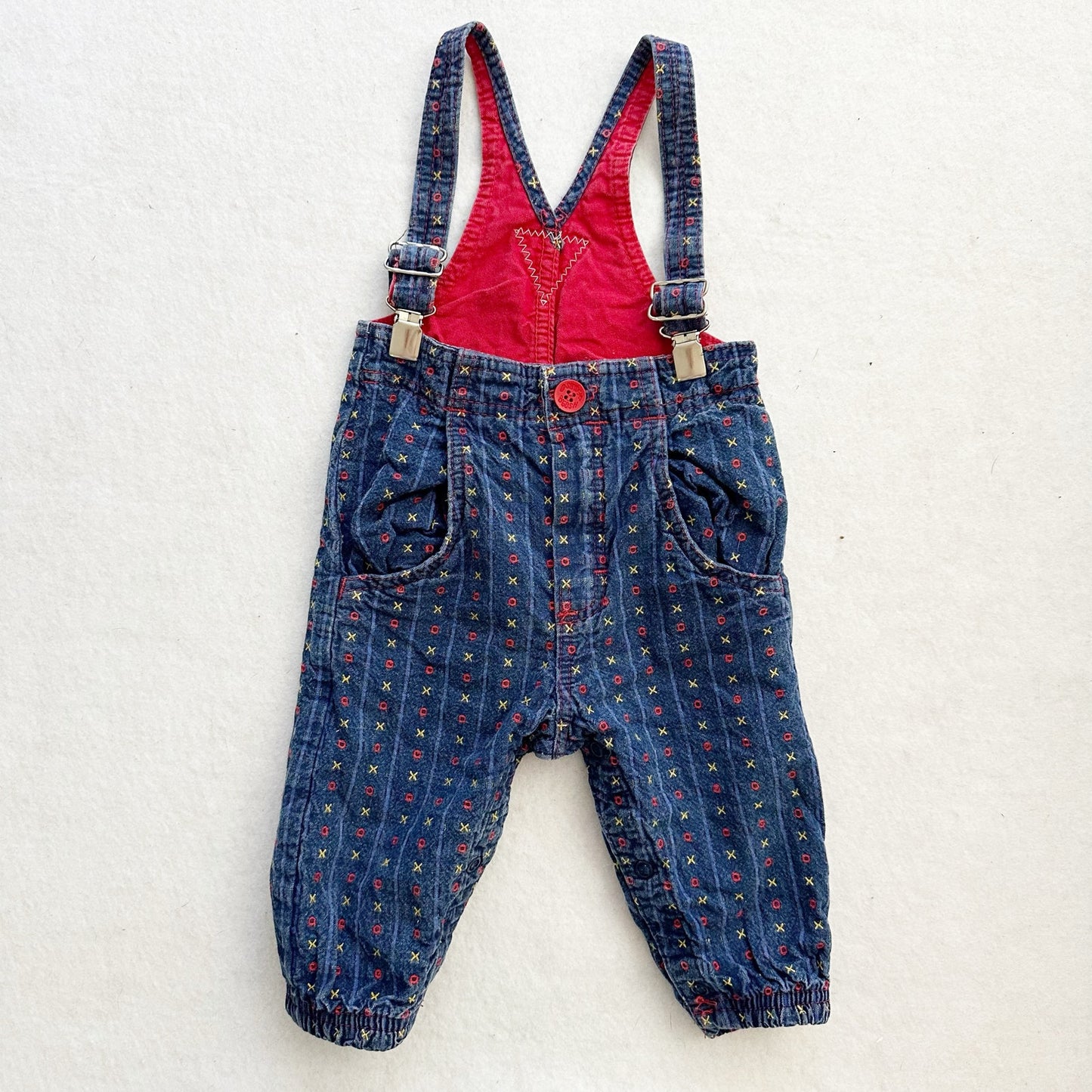 Vintage OshKosh XO Denim Woven Suspender Pants: 12m?