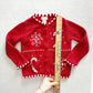 Y2K Savannah Candy Cane Embellished Cardigan: 4T - Yellow Clover Vintage Kids Clothes