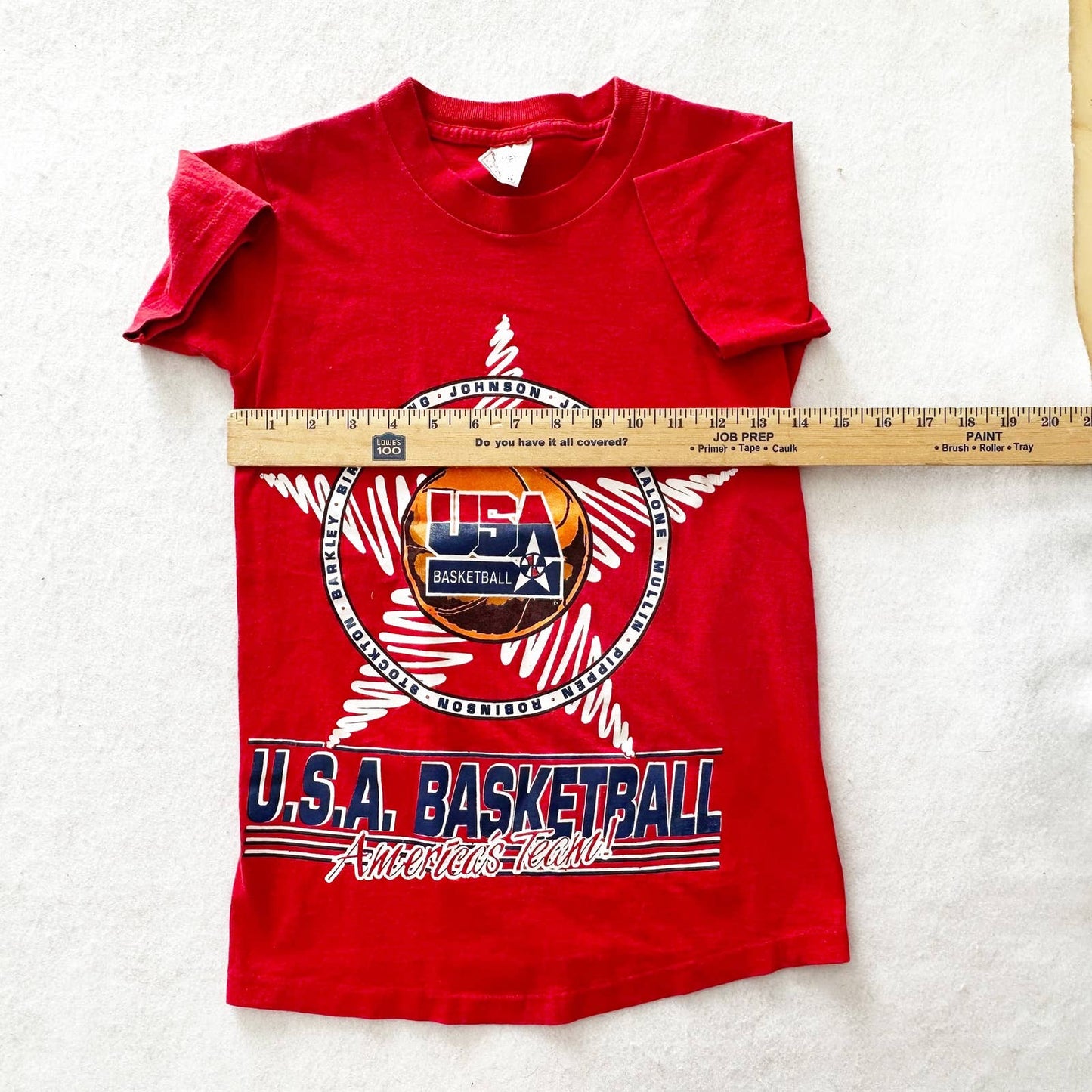 Vintage USA Basketball Single Stitch Tee: 8/10y? - Yellow Clover Vintage Kids Clothes