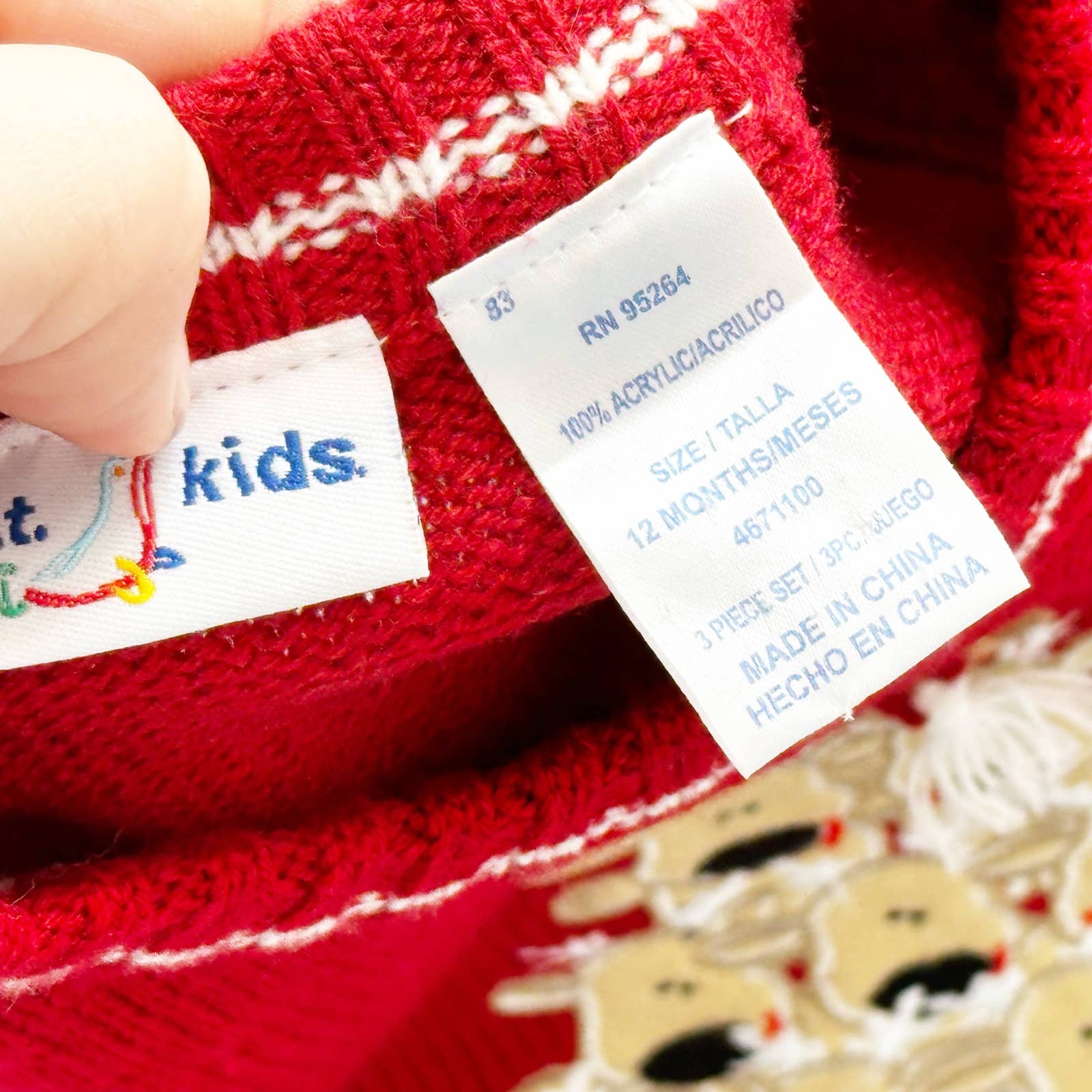 Vintage or Y2K BT Kids Reindeer Christmas Tree Sweater: 24m? - Yellow Clover Vintage Kids Clothes