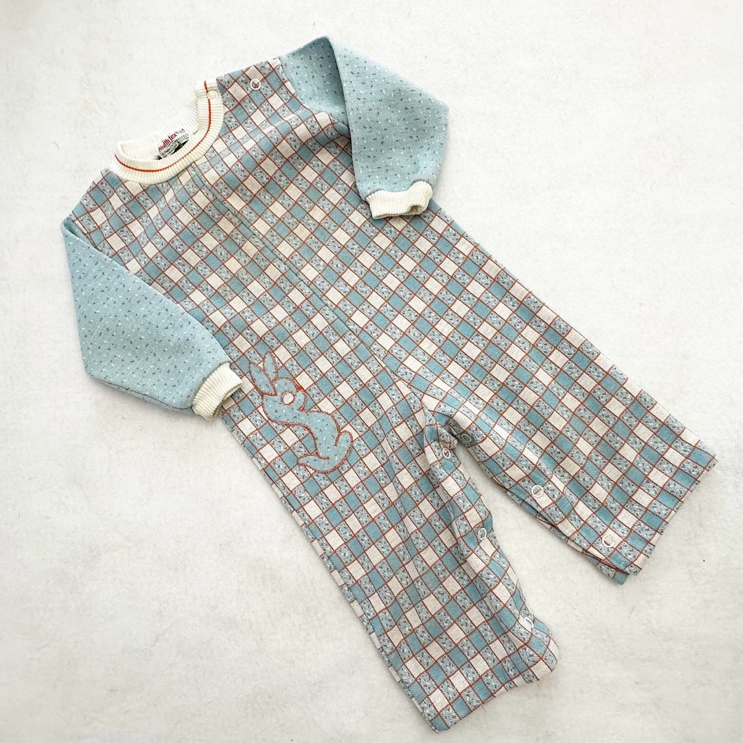 Vintage 70s Healthtex Bunny Rabbit Jumpsuit Romper: 18m? - Yellow Clover Vintage Kids Clothes