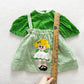 Vintage Girl Appliqué Pinafore Dress Set: 18/24m? - Yellow Clover Vintage Kids Clothes