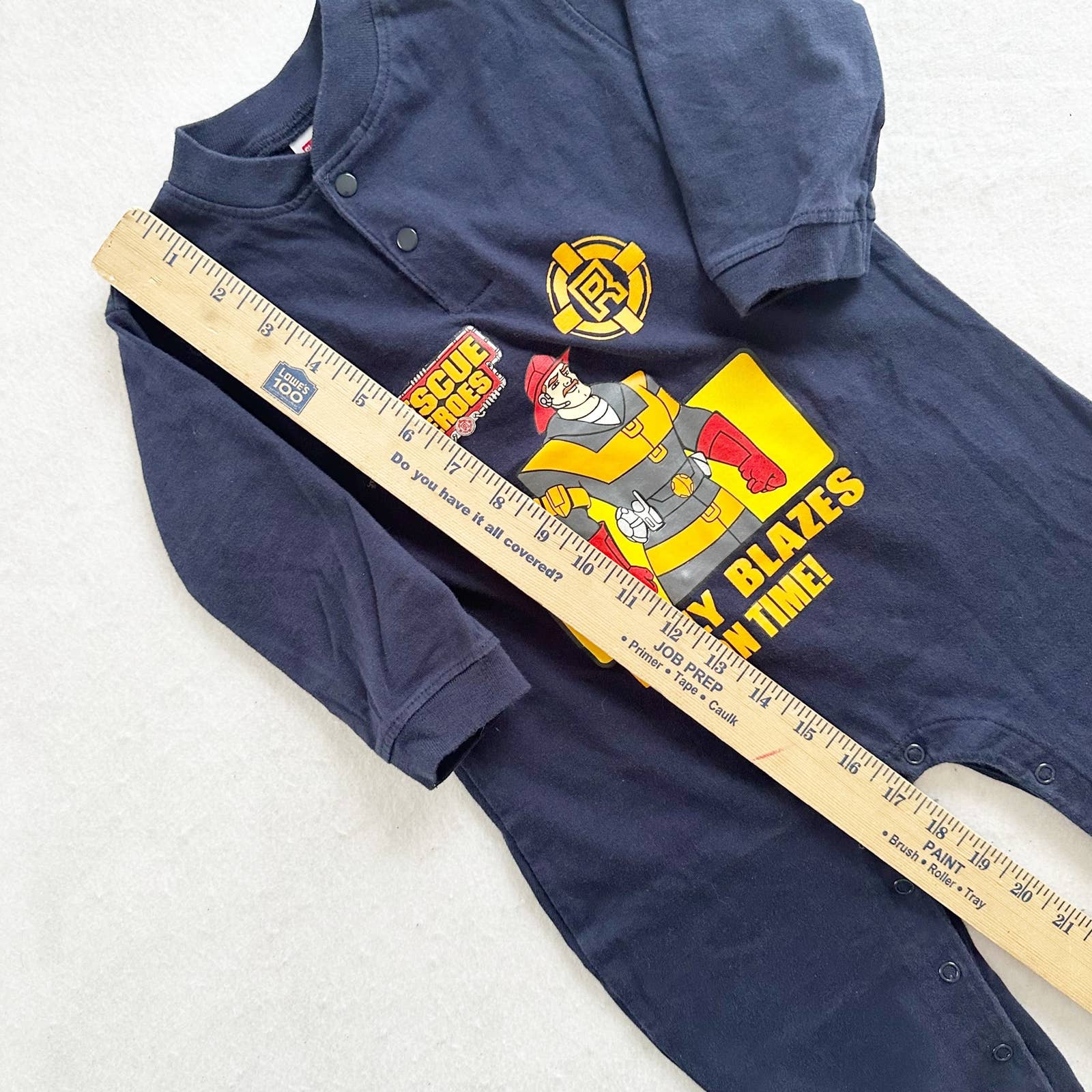 Vintage Rescue Heroes Blaze Graphic Romper: 18m - Yellow Clover Vintage Kids Clothes