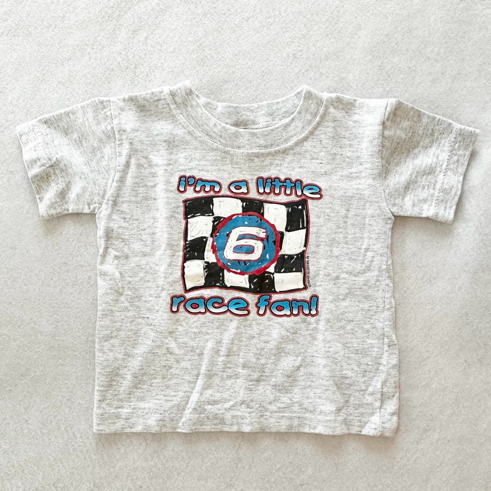 Vintage Racing Flag Kids Tee: 2T? - Yellow Clover Vintage Kids Clothes