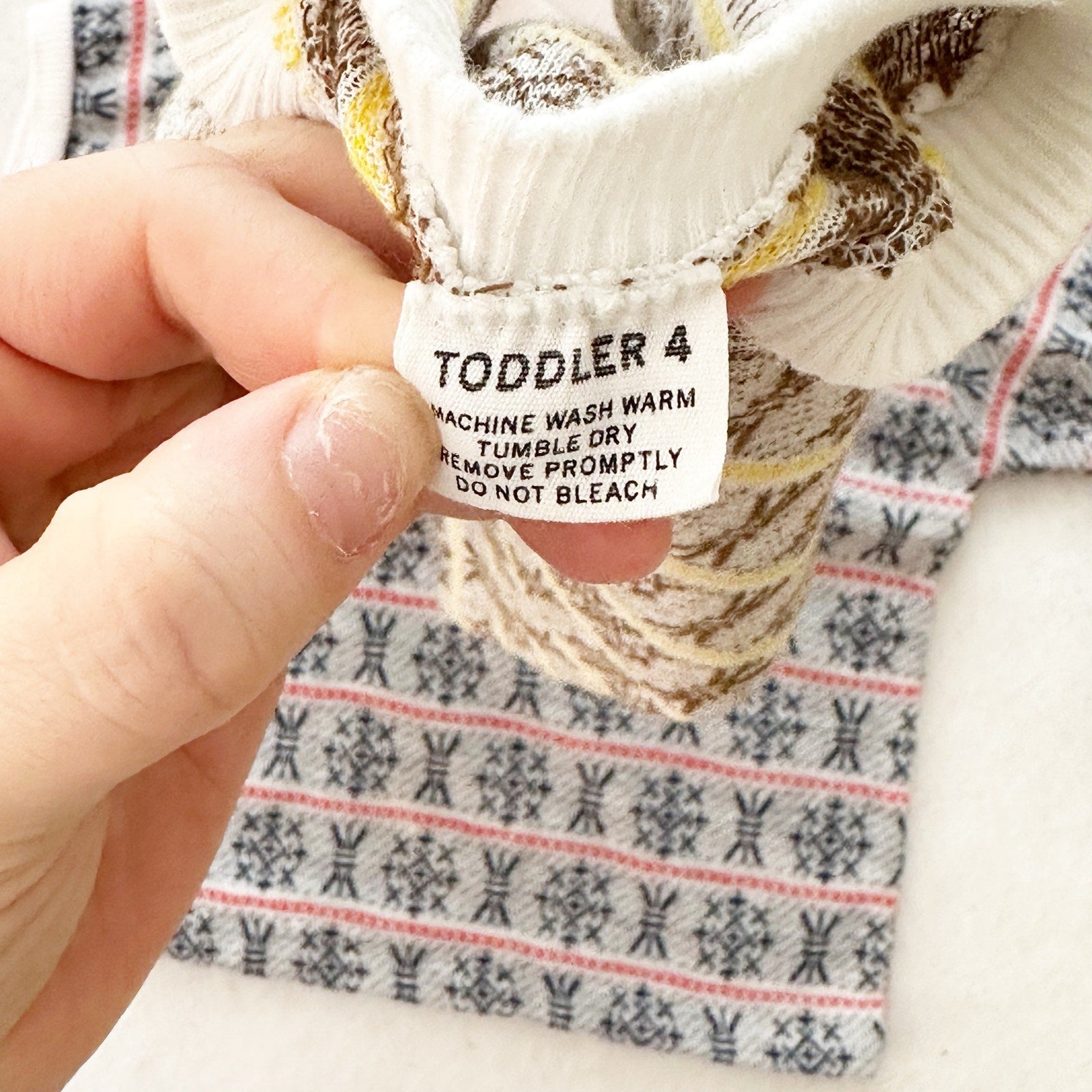 Vintage Homespun Geo Striped Pattern Tee Bundle: 2/4T? - Yellow Clover Vintage Kids Clothes