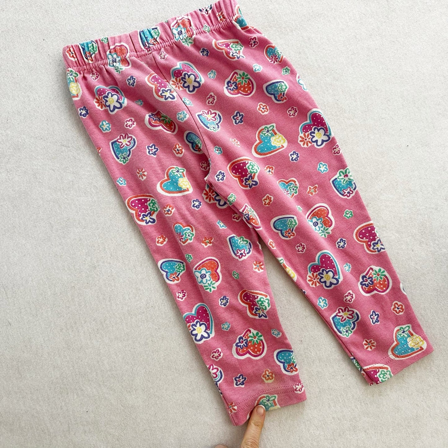 Vintage Healthtex Floral Hearts Leggings Pants: 2T? - Yellow Clover Vintage Kids Clothes