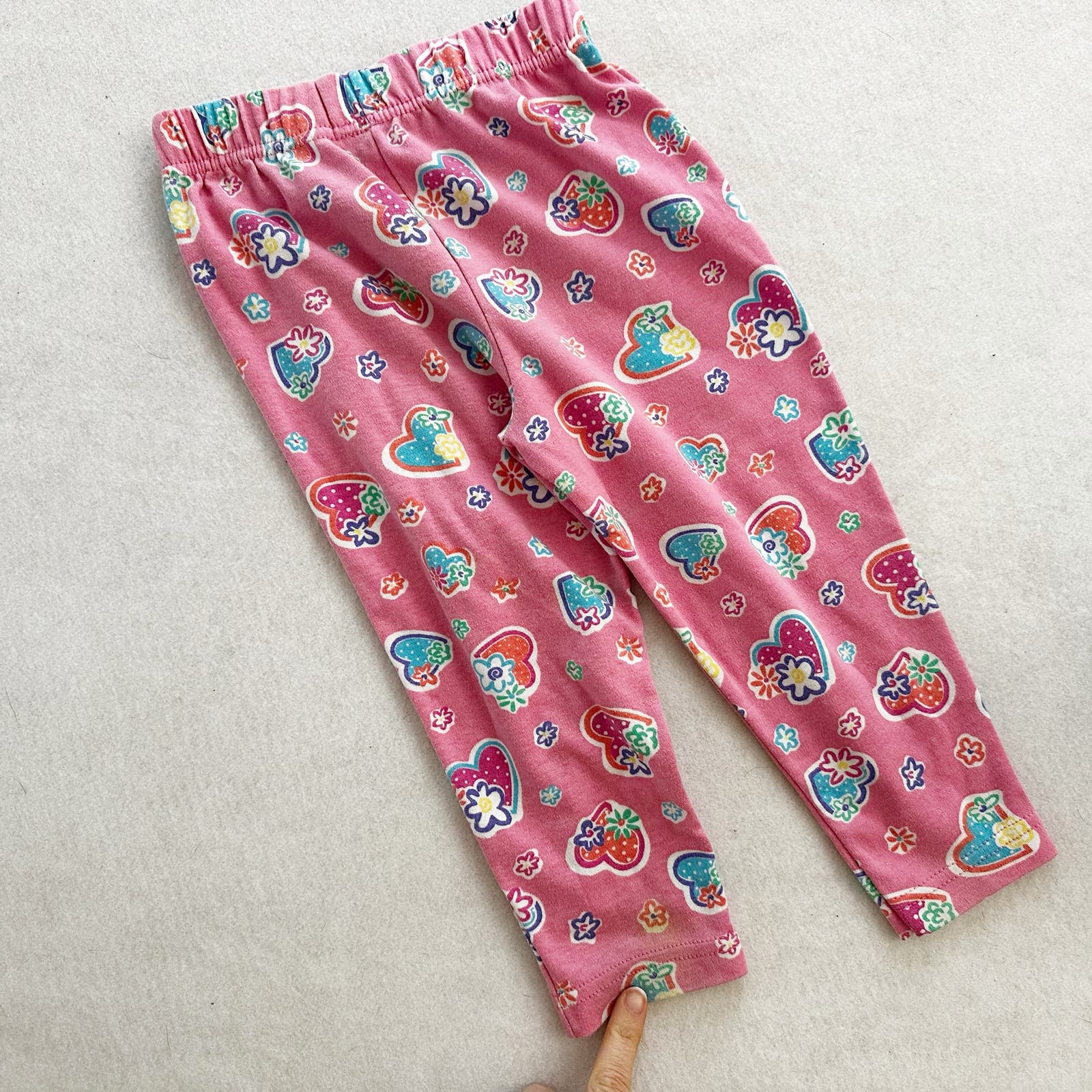 Vintage Healthtex Floral Hearts Leggings Pants: 2T? - Yellow Clover Vintage Kids Clothes