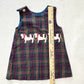 Vintage Kelly’s Kids Boutique Cow Appliqué Plaid Dress: 3T? - Yellow Clover Vintage Kids Clothes