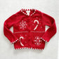 Y2K Savannah Candy Cane Embellished Cardigan: 4T - Yellow Clover Vintage Kids Clothes