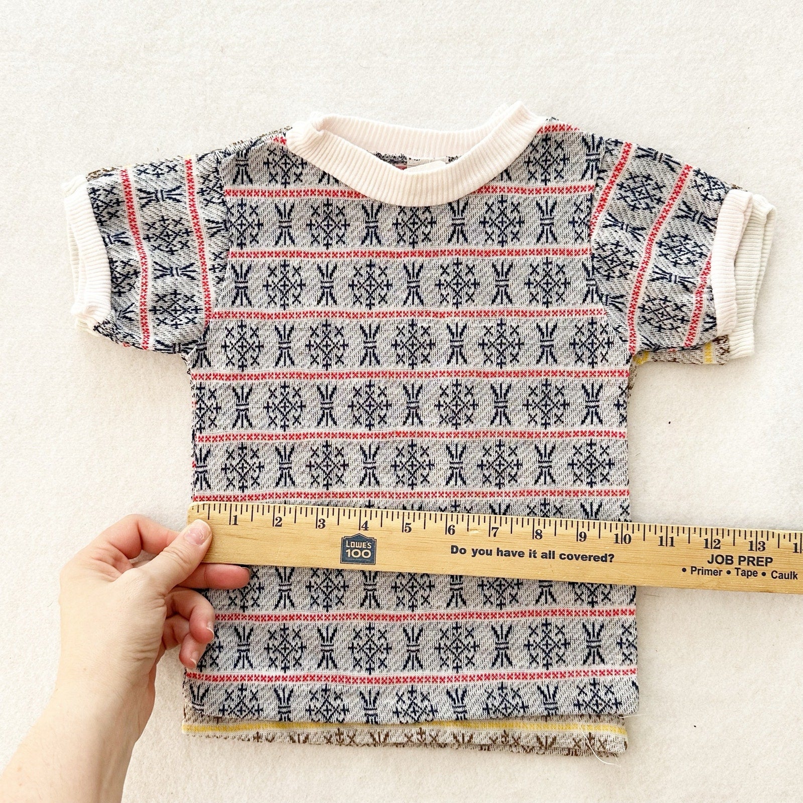 Vintage Homespun Geo Striped Pattern Tee Bundle: 2/4T? - Yellow Clover Vintage Kids Clothes