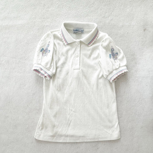 Vintage OshKosh Carousel Girl Short Sleeve Layer Top: 5T? - Yellow Clover Vintage Kids Clothes