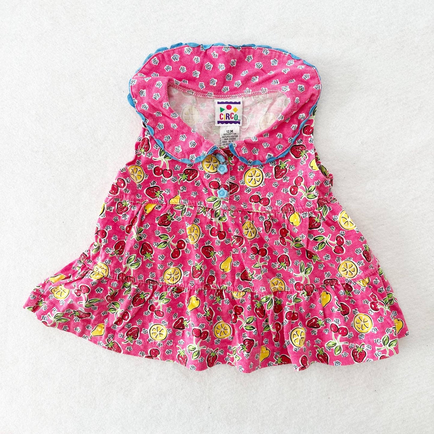 Vintage Circo Strawberry Lemon Swing Tank: 12m - Yellow Clover Vintage Kids Clothes