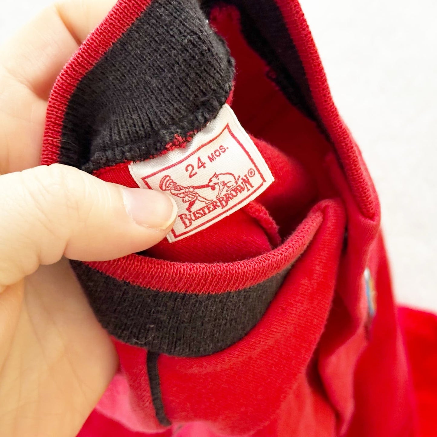 Vintage Buster Brown Cowboy and Horse Baggy Cut Jumpsuit Romper: 18/24m? - Yellow Clover Vintage Kids Clothes