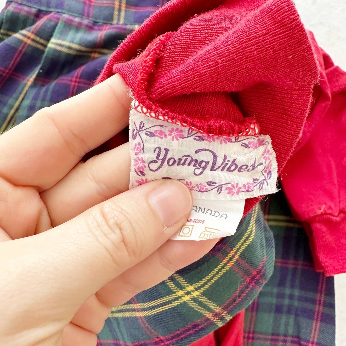 Vintage Young Vibes Tartan Vest and Skirt Set: 6/7y? - Yellow Clover Vintage Kids Clothes