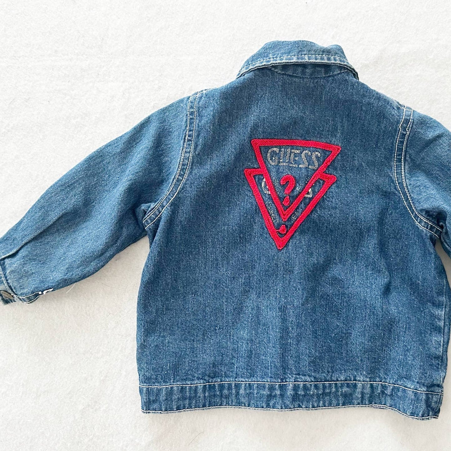 Vintage Guess Baby Denim Jacket with Back Design: 18m - Yellow Clover Vintage Kids Clothes
