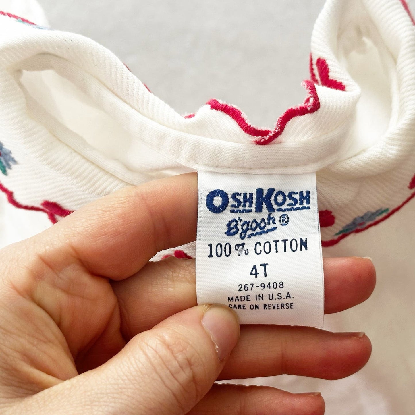 Vintage OshKosh Embroidered Collar Layer Top: 4T - Yellow Clover Vintage Kids Clothes