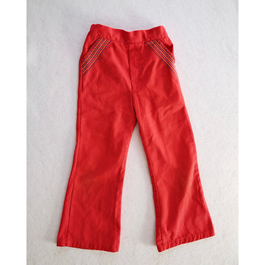 Vintage Healthtex Red Rainbow Stitch Pants: 7y