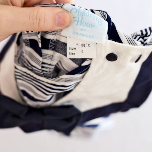 Vintage Children's Hour Navy Stripe Sailor Toddler Dress, Size 4