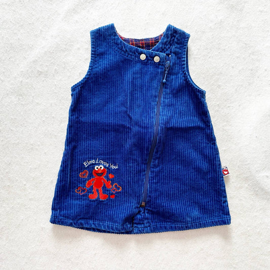 Vintage Sesame Street Elmo Cord Dress: 18/24m - Yellow Clover Vintage Kids Clothes
