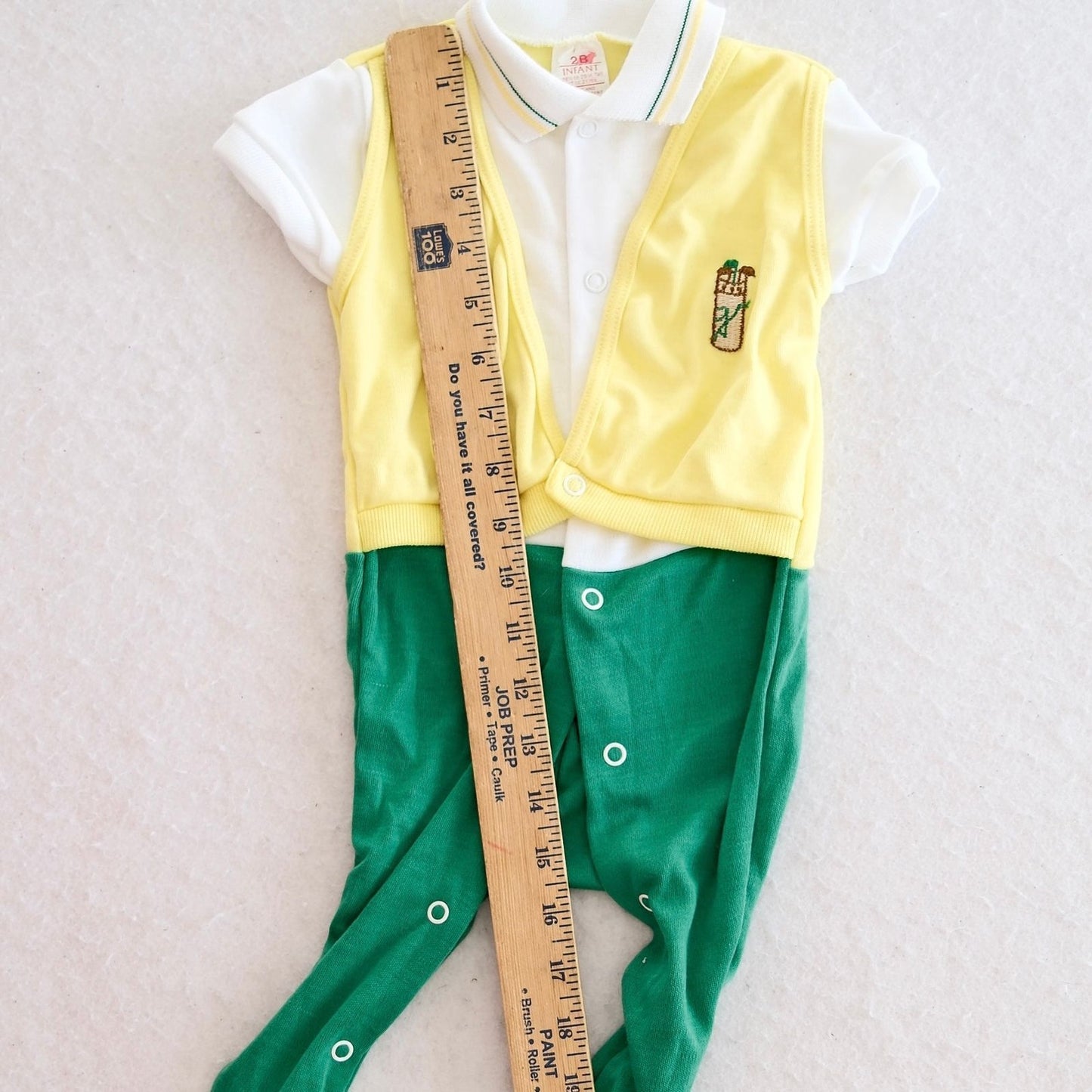 Vintage Sears Masters Golf Baby Sleeper Romper: 12m