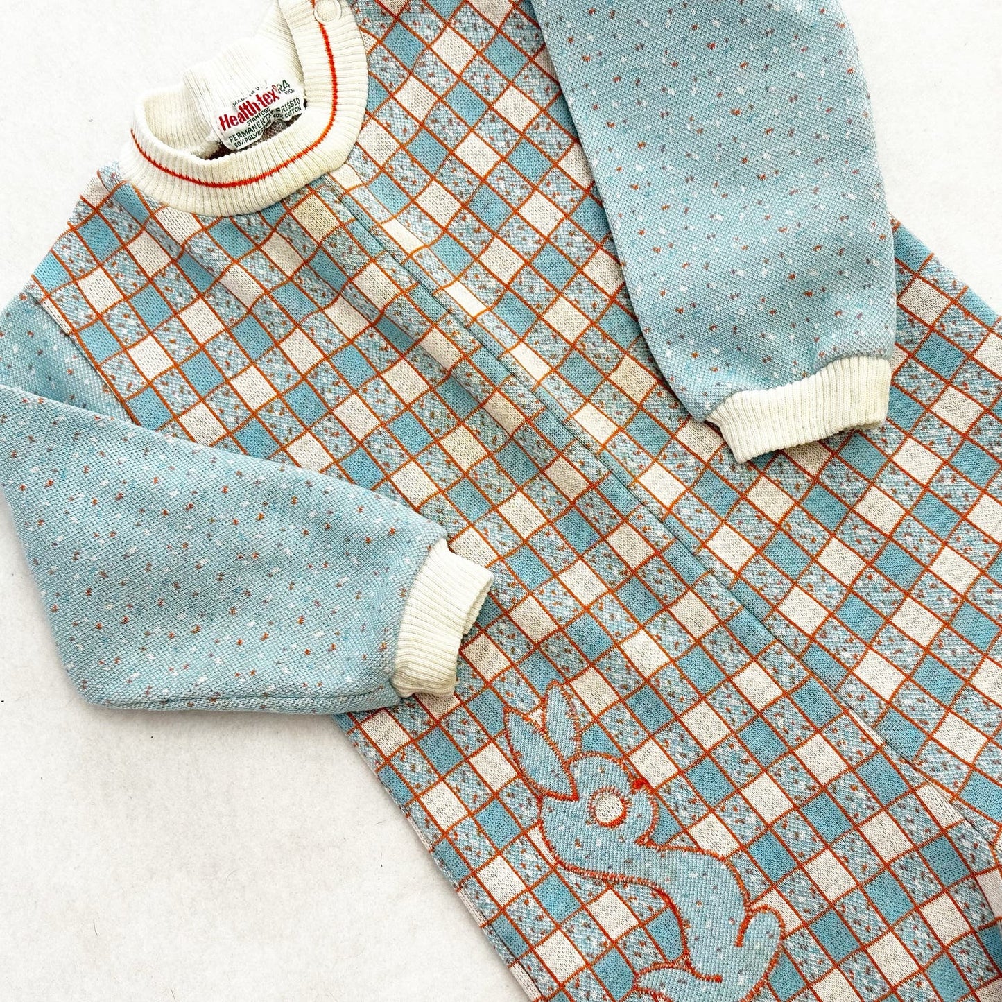 Vintage 70s Healthtex Bunny Rabbit Jumpsuit Romper: 18m? - Yellow Clover Vintage Kids Clothes