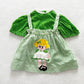 Vintage Girl Appliqué Pinafore Dress Set: 18/24m? - Yellow Clover Vintage Kids Clothes