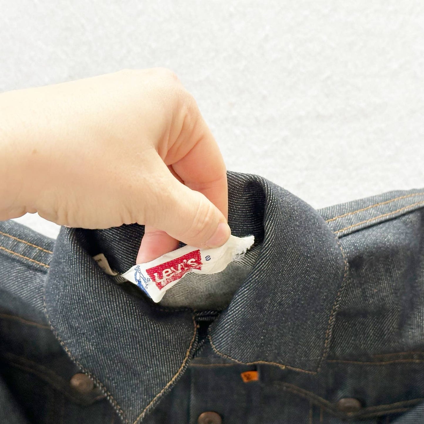 Vintage Levi’s 70s Orange Tab Dark Wash Denim Kids Jacket: 6y? - Yellow Clover Vintage Kids Clothes