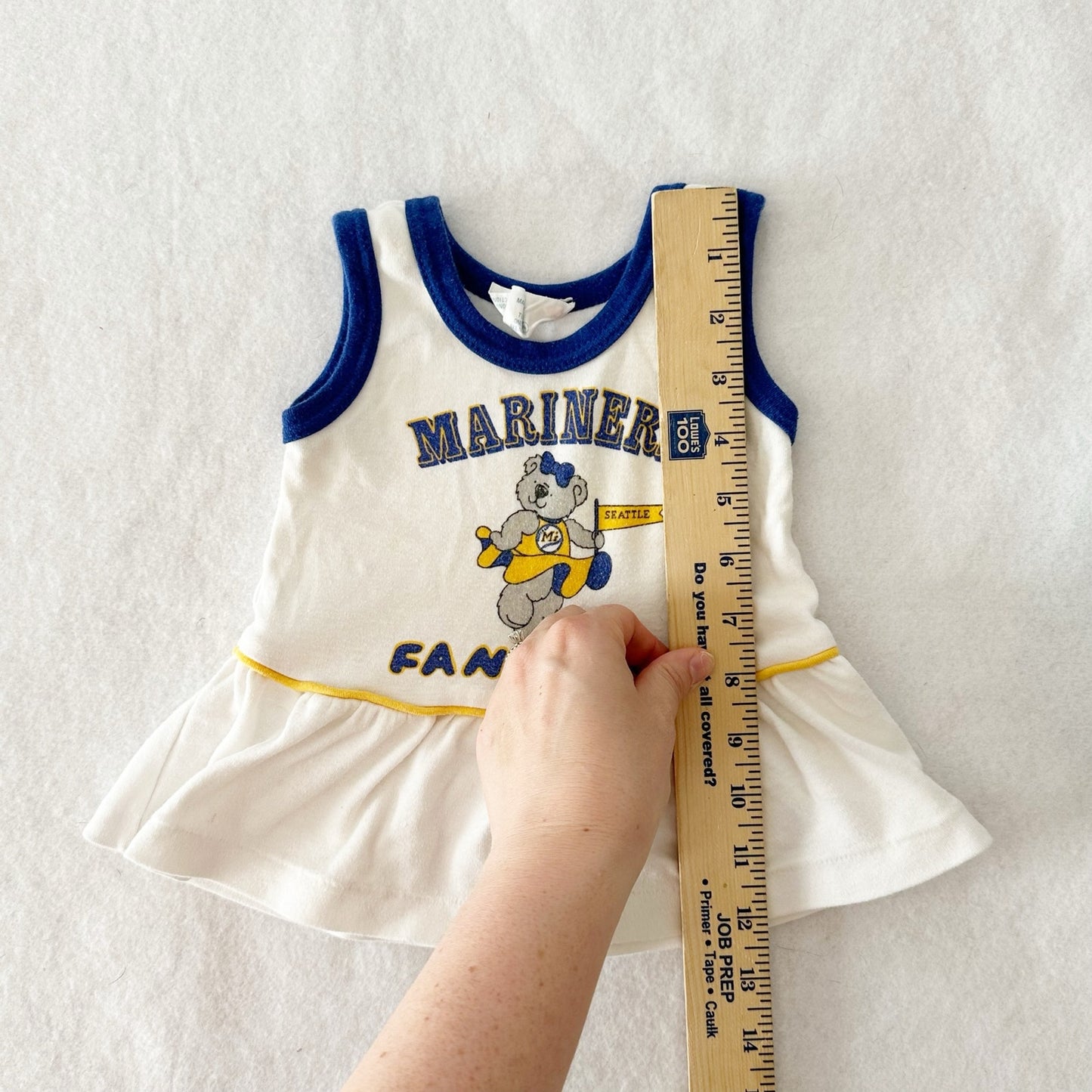 Vintage Babyfair Seattle Mariners Peplum Tank: 12m - Yellow Clover Vintage Kids Clothes