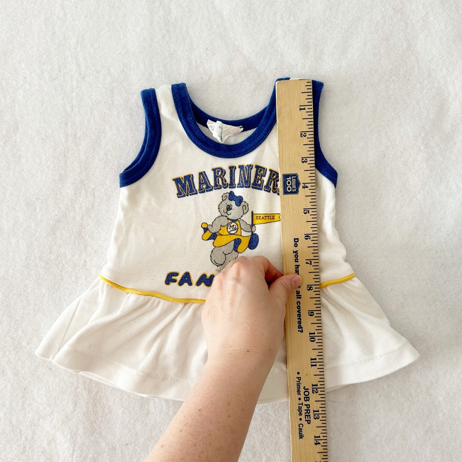 Vintage Babyfair Seattle Mariners Peplum Tank: 12m - Yellow Clover Vintage Kids Clothes